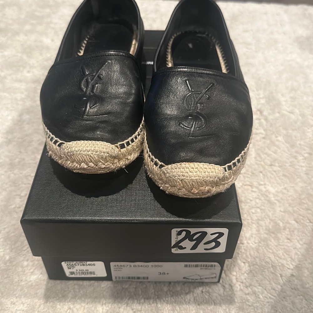 Saint Laurent Black Espadrilles Size 38.5
